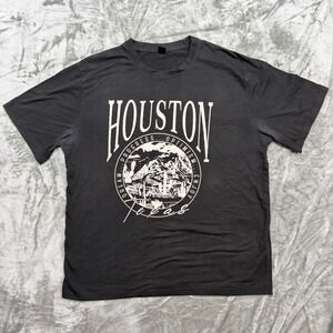 Rumwe Mens Graphic T Shirt Houston Texas Dream Progress Optimism‎ Enjoy Black M